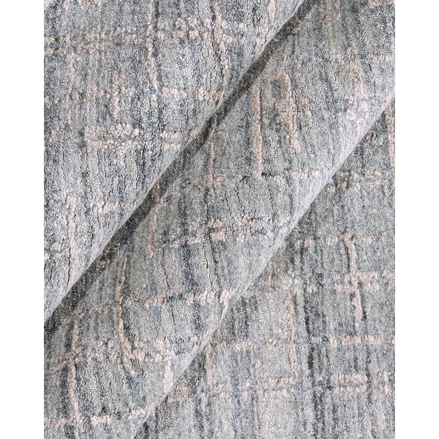 Simplicity Comfort Blue Beige Hand Loomed Rug 12'1 X 14'11 For Sale - Image 4 of 4