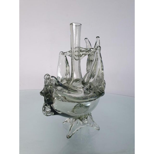 1940s Murano Glass Vase and Candle Holder with Mystical Fox, Italy, 1940s For Sale - Image 5 of 9