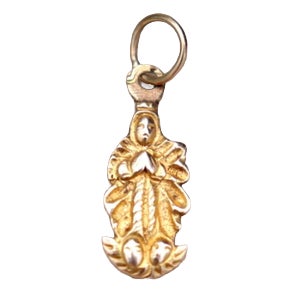 19.2k Gold Our Lady of the Immaculate Conception Pendant For Sale