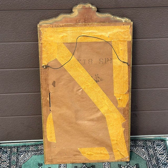 Glass Petite Antique Rococo Etched Wall Mirror For Sale - Image 7 of 9