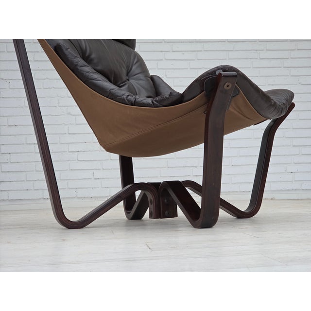 Wood Norwegian Viking Lounge Chair by Jim Myrstad, 1970s For Sale - Image 7 of 18