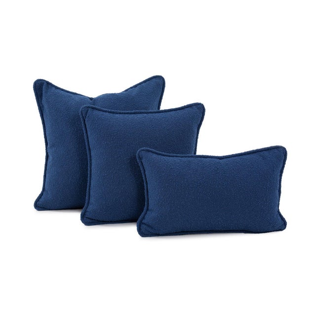 Blue Pillow 24 x 24 Alicante Indigo For Sale - Image 8 of 11