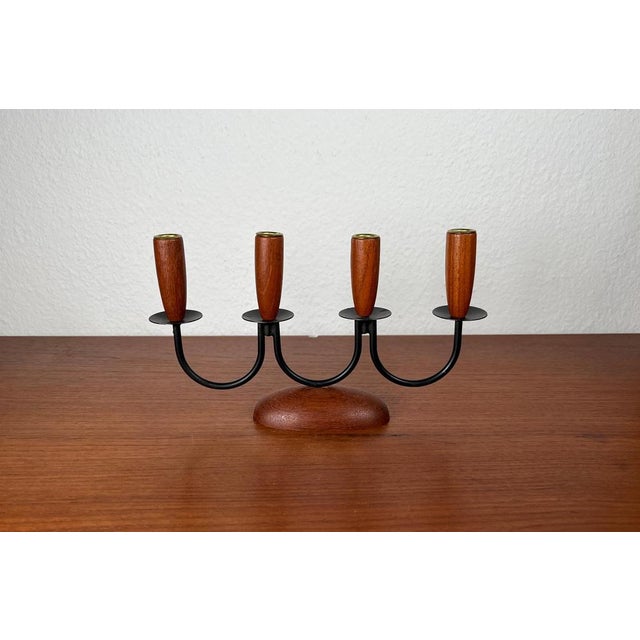 Mid-Century Danish String Teak Candleholder, 1960s For Sale - Image 5 of 14