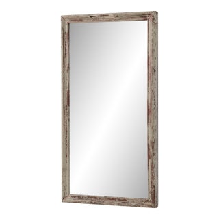 19th Century France Antique White Wood Mirror For Sale