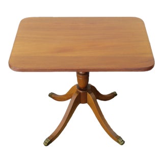 1940s Mahogany Claw Feet Low Side End Table For Sale