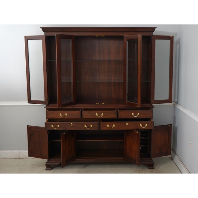 Traditional Henkel Harris 4 Door Mahogany China Cabinet For Sale - Image 3 of 18