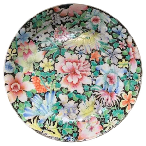 Millefleurs Porcelain Plate, China, 19th Century