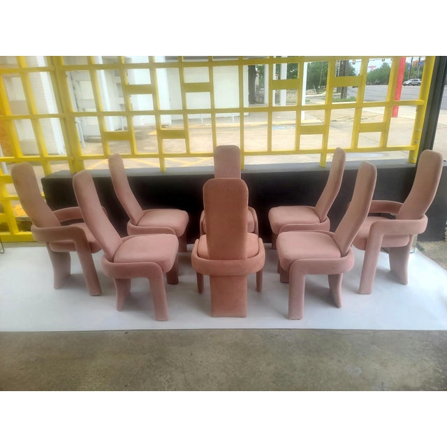 Trend Line Post Modern Dining Chairs in Dusty Rose For Sale - Image 4 of 9