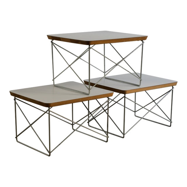 Set of Three 1970s Charles and Ray Eames LTR Side Tables For Sale