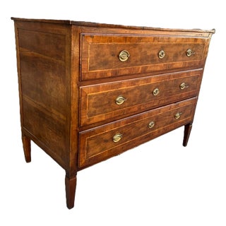 Louis XVI Chest of Drawers in Inlaid Walnut, 1800s For Sale