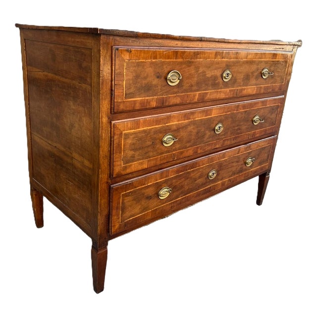 Louis XVI Chest of Drawers in Inlaid Walnut, 1800s For Sale