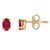 Contemporary 14K Yellow Gold 5x3 MM Oval Red Ruby Solitaire Stud Earrings For Sale - Image 3 of 5