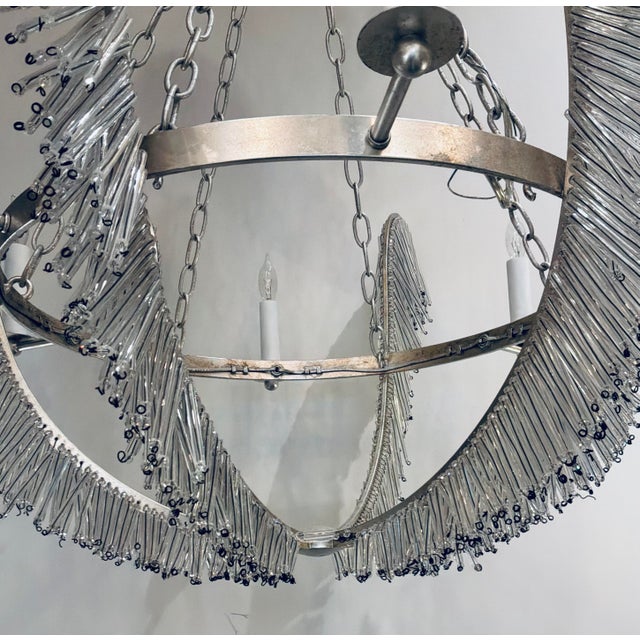Niermann Weeks for Visual Comfort Burnished Silver Leaf Calais Chandelier For Sale In Atlanta - Image 6 of 8