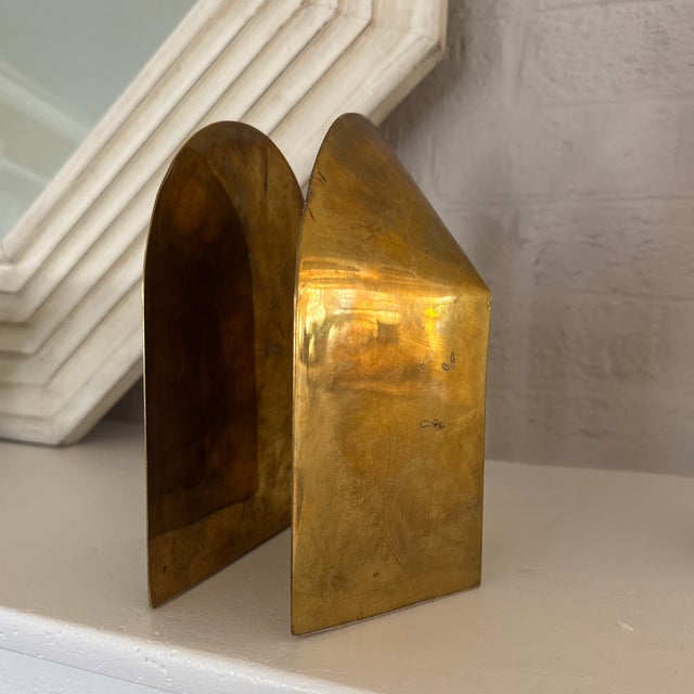 AERIN Pair of Aerin Lauder Brass Archer Bookends For Sale - Image 4 of 9