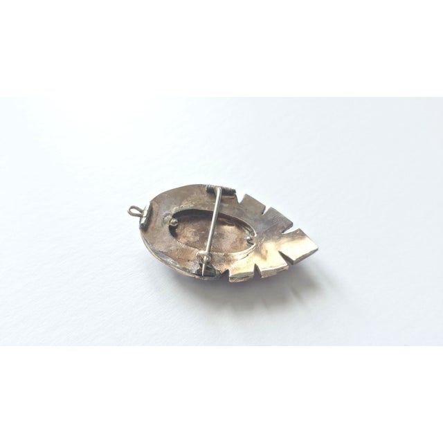Late 19th Century Antique Victorian Bohemian Garnet Double Layer Leaf Brooch Pendant For Sale - Image 5 of 10