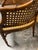Mid-Century Faux Bamboo and Cane Barrel Back Chair With Leather Cushion For Sale In Los Angeles - Image 6 of 11