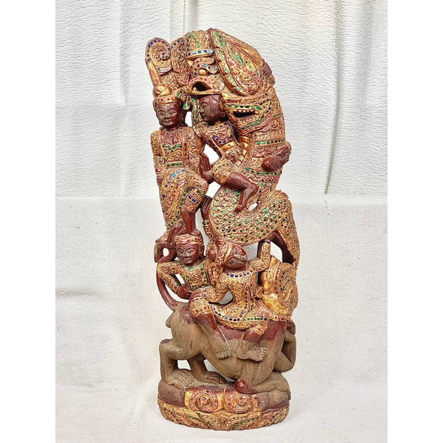 Vintage Hand Carved Wooden Tibetan Totem For Sale - Image 13 of 13
