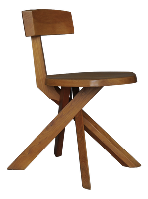 Elm S34 Chair from Pierre Chapo, 1980s