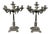 Empire Style Silver-Plated Bronze 6-Light Candelabras, 20th Century, Set of 2 For Sale