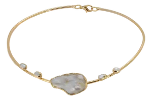 Majestic Pearl & Gold Choker Necklace