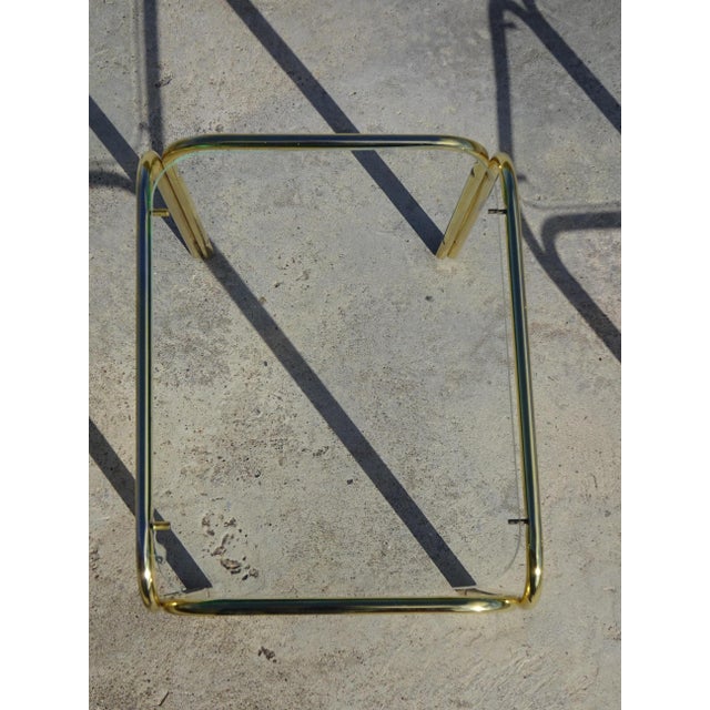 Nesting Tables in Gilt Metal and Tempered Glass, 1990s, Set of 3 For Sale - Image 13 of 18