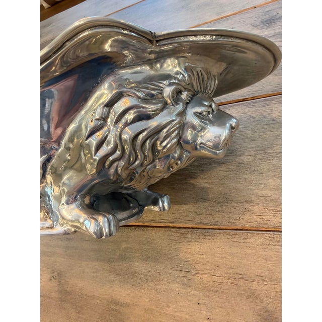 Rare 2003 Arthur Court centerpiece. Part of the Safari collection. Made of cast aluminum, adored with classic lion head...