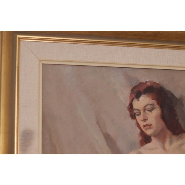 Philippe De Rougemont, Woman Portrait, 1950s, Oil on Canvas For Sale - Image 5 of 18