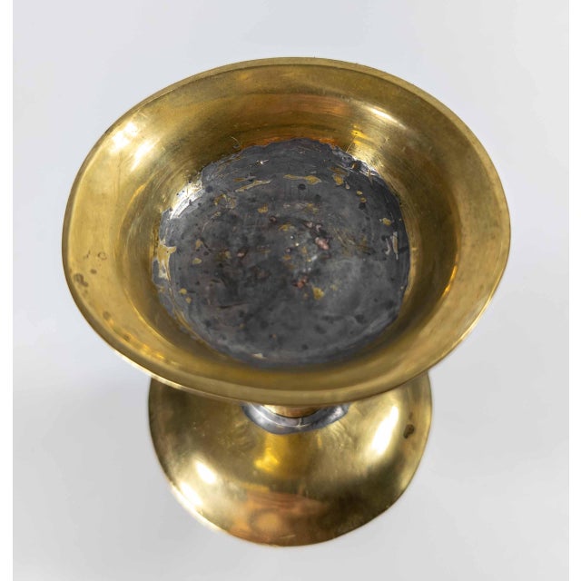 17th or 18th Century European Dutch Heemskirk Mid-Drip Brass Candlestick For Sale - Image 13 of 13