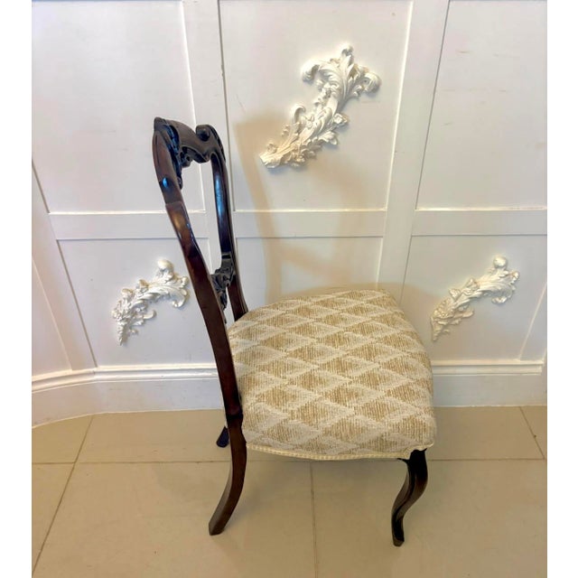 Wood Antique Victorian Carved Walnut Dining Chairs, 1860, Set of 4 For Sale - Image 7 of 18