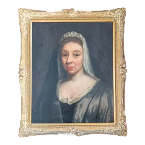 18th Century Oil on Canvas Portrait of Henrietta Louisa Fermor, Circle of William Hogarth