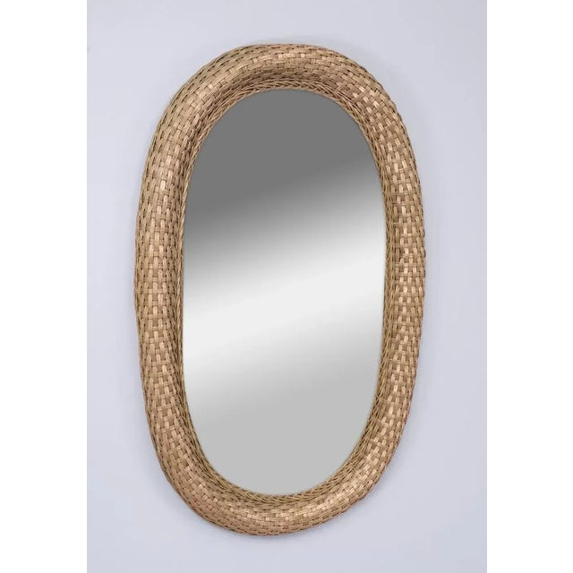 Bohemian Wicker Wall Mirror, 1965 For Sale - Image 4 of 8