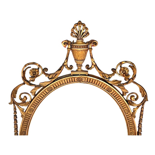 Early 20th Century Adam Style Oval Gilt Mirror, English For Sale - Image 5 of 8