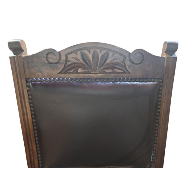 Mid 19th Century Mid 19th Century Victorian English Oak Gothic Revival Dining Chairs - A Pair For Sale - Image 5 of 6