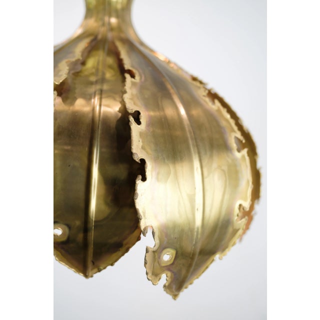 Gold Ceiling Lamp in Brass attributed to Sven Aage Holm Sørensen, 1960s For Sale - Image 8 of 11