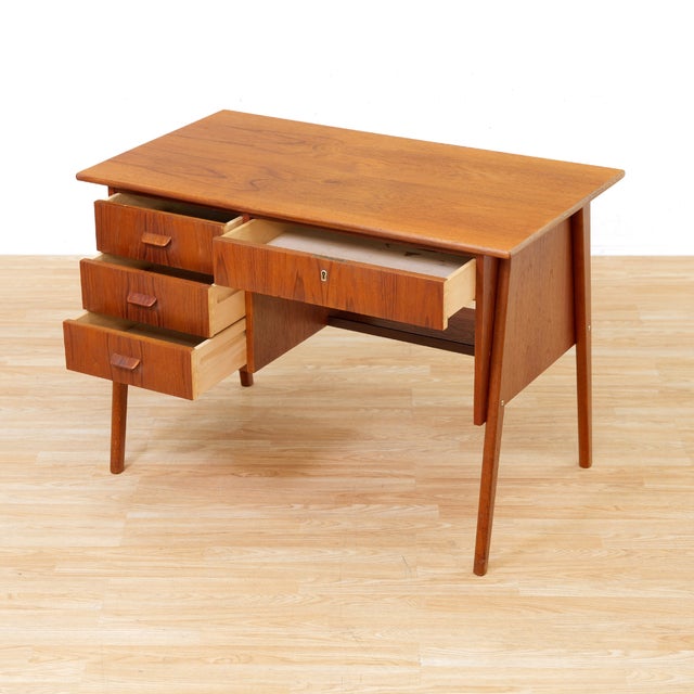 1960s Danish Modern Teak Desk For Sale In Los Angeles - Image 6 of 8