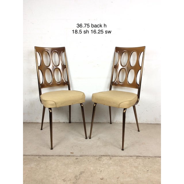 Mid Century Modern Pair of Chairs With Smoked Lucite Seat Back and Vintage Upholstery by Chromecraft For Sale - Image 13 of 13