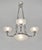 SABINO An exceptional French 1925-1930 art deco chandelier in nickel plated solid brass or bronze holding a bowl and 4...