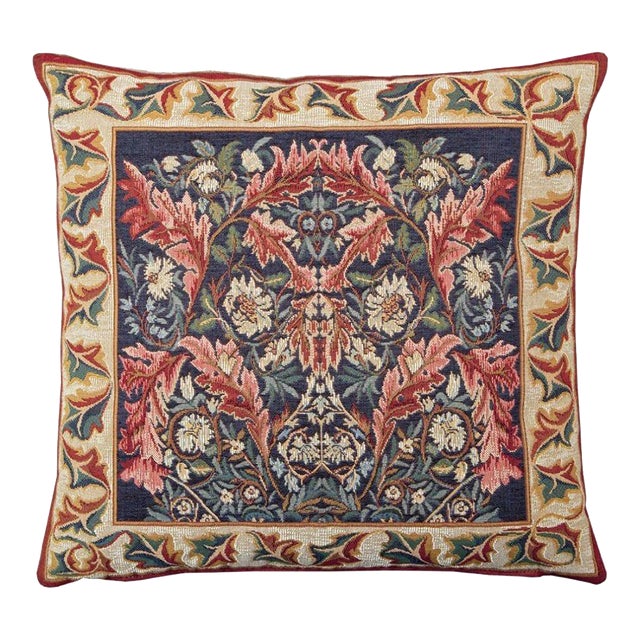 Corinthe Red Tapestry Cushion With Feather Filler - 46x46cm (18"x18") For Sale
