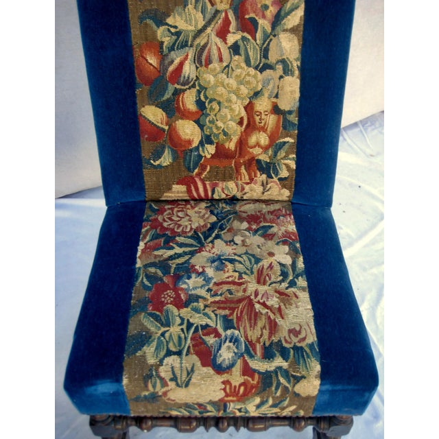 Late 18th Century Pair of 1800s Louis III Tapestry Chairs For Sale - Image 5 of 12