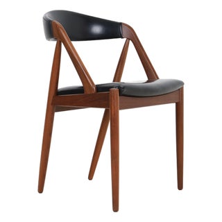 Danish 31 Teak Chair with Skai Upholstery by Kai Kristiansen for Schou Andersen Møbelfabrik, 1960s For Sale