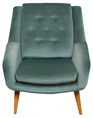 Club Chair in Blue in Velour, 1950s