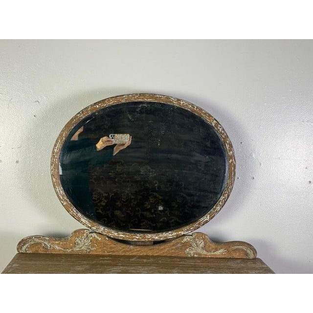 French Provincial Dresser With Mirror in Distressed Rococo Style For Sale In Los Angeles - Image 6 of 18