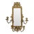 Antique French Baroque Revival Brass Wall Mirror With Candle Sconces c.1900-10 For Sale
