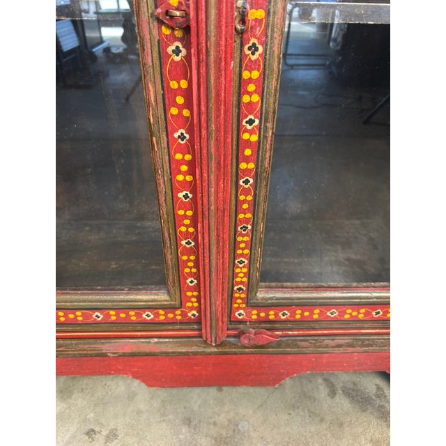 Vintage Hand-Painted Rajasthani Display Cabinet – Slim 12" Depth For Sale - Image 9 of 12