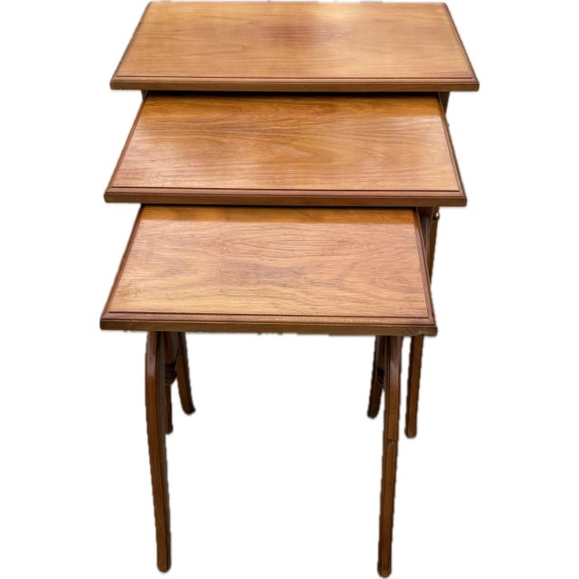 Nice set of three mid century nesting tables with awesome design!