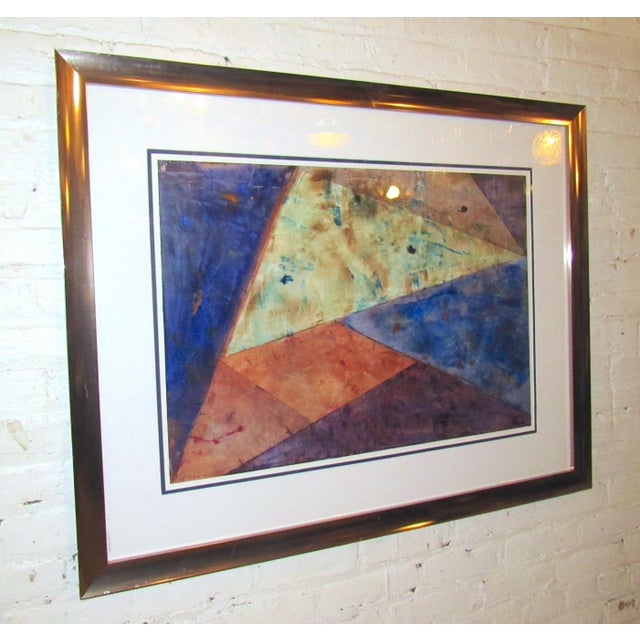 Mid-Century Modern "City Colors" Framed Print of Painting by Unknown Artist For Sale - Image 3 of 7