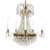 Swedish Style Empire Light Brass 5 Arm Chandelier With Crystals For Sale