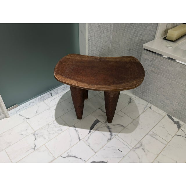 Wood Rustic Hand‑Carved Wooden Stool – Organic Primitive Accent From Material Possessions Chicago For Sale - Image 7 of 9