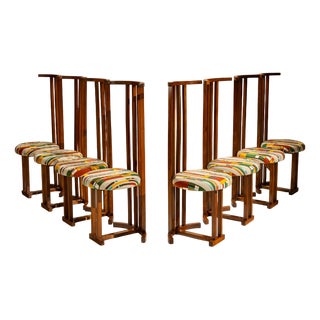 Italian Dining Room Chairs in Walnut attributed to Filippo Monti, 1960s, Set of 8 For Sale