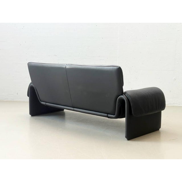 Black Black Leather Model Ds-2011/02 Sofa by de Sede, 1980s For Sale - Image 8 of 17